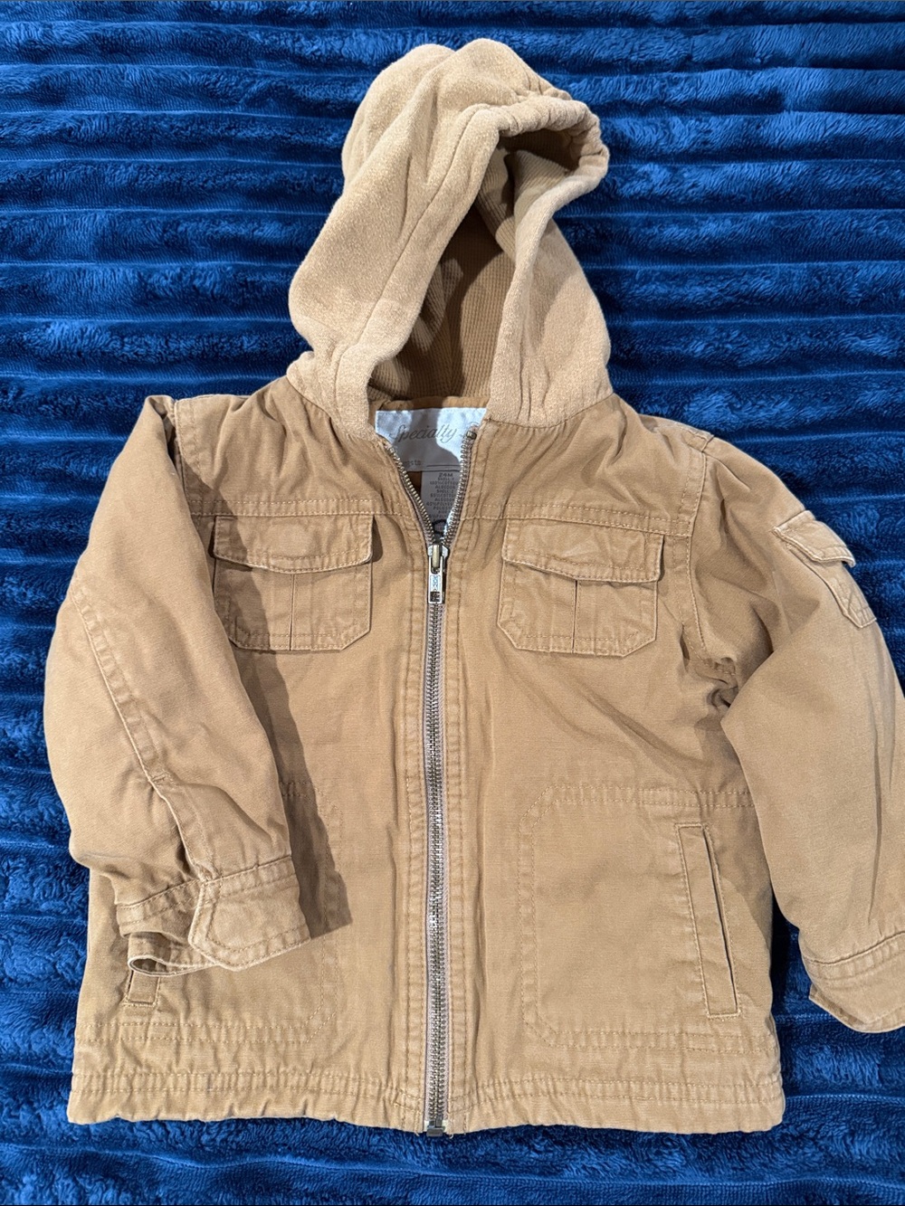 Specialty Baby Boys Hooded Utility Jacket 24M Tan Brown